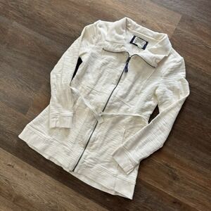 Anthropologie Saturday Sunday Quinn Textured Zip Up Sweater Jacket Sz S